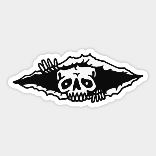 Skull Tearing up Sticker